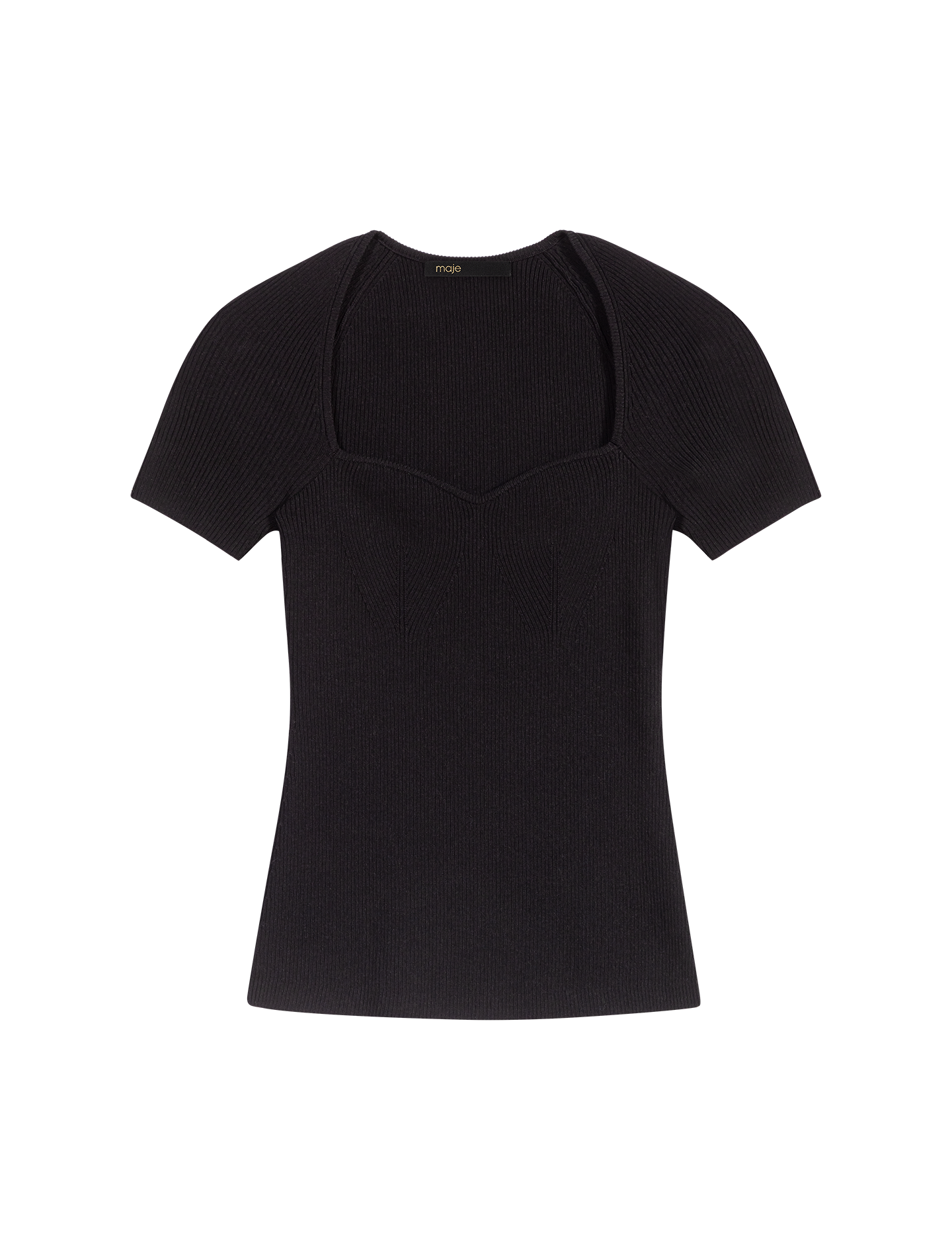 Top moulant en maille | Noir