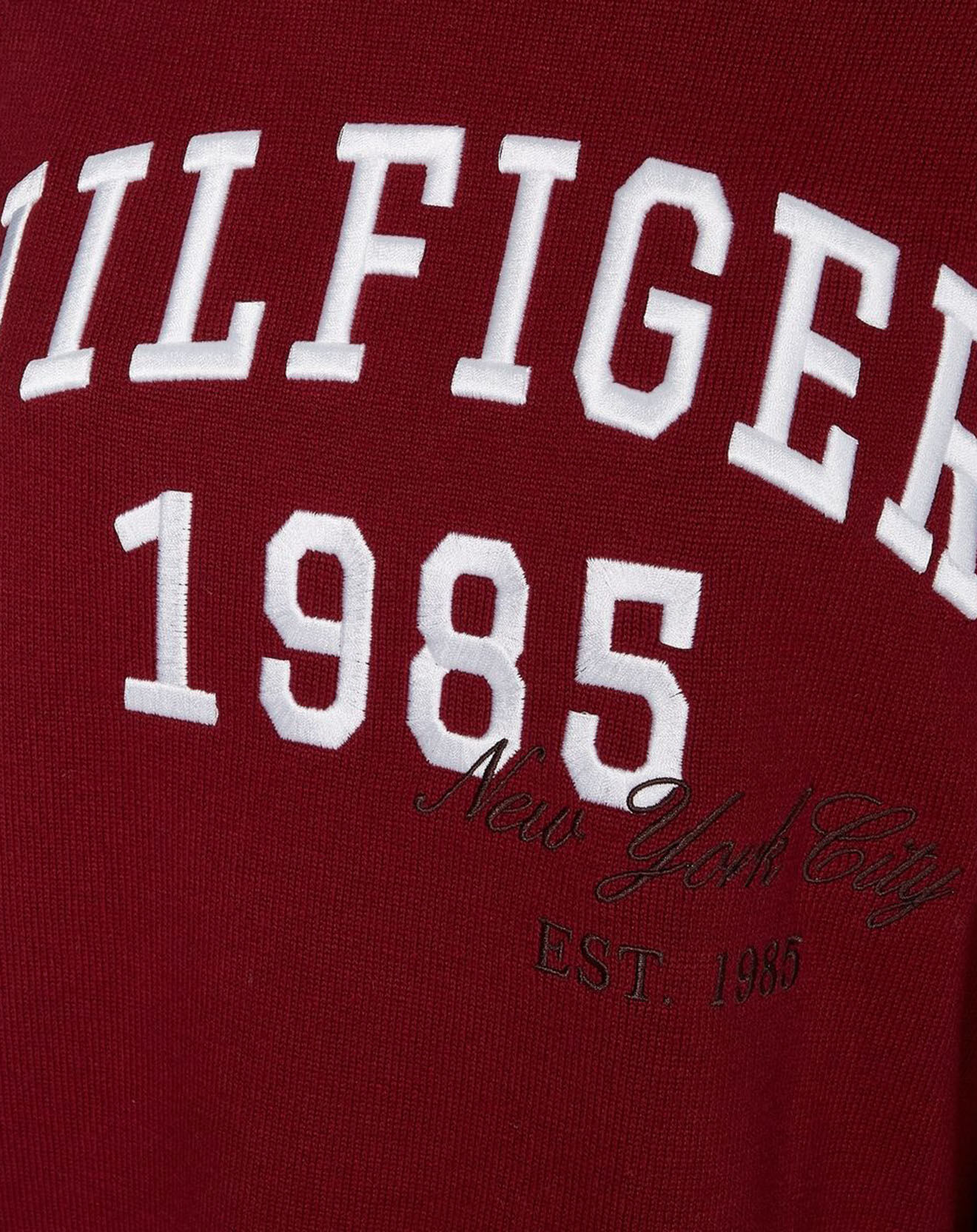 Tommy Hilfiger Pull Heritage Varsity rouge foncé