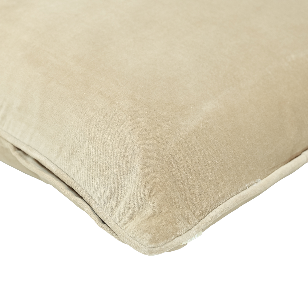 Sierkussen Cord piping velours natural 45x45 cm