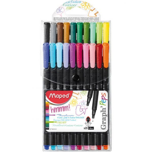 Maped 20 un. Marcadores Fine Liner Graph Peps 0.4mm - 749151