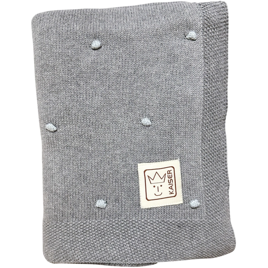 Kaiser Babydecke KNOTS organic cotton greyknots light blue