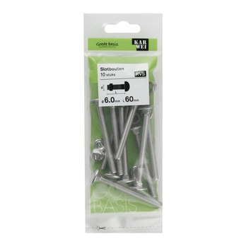 KARWEI slotbout rvs 6x60 mm (10 stuks)