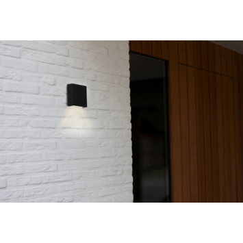 Lutec buitenwandlamp LED Gemini mat zwart