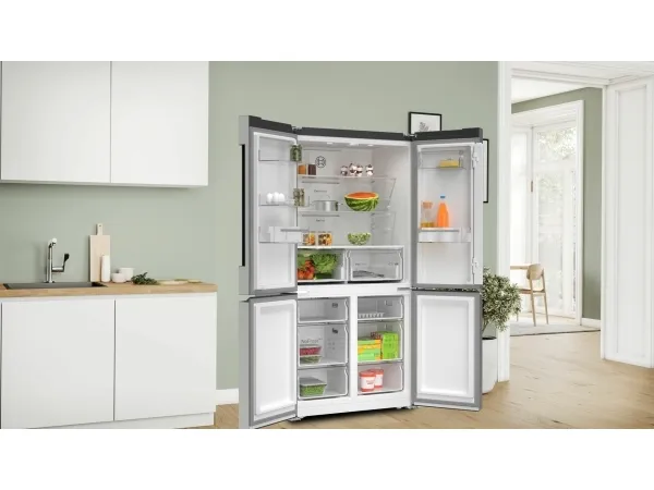 Bosch Serie | 4 KFN96VPEA - Køleskab/fryser - side-by-side - bredde: 91 cm - dybde: 73.1 cm - højde: 183 cm - 605 liter - Klasse E