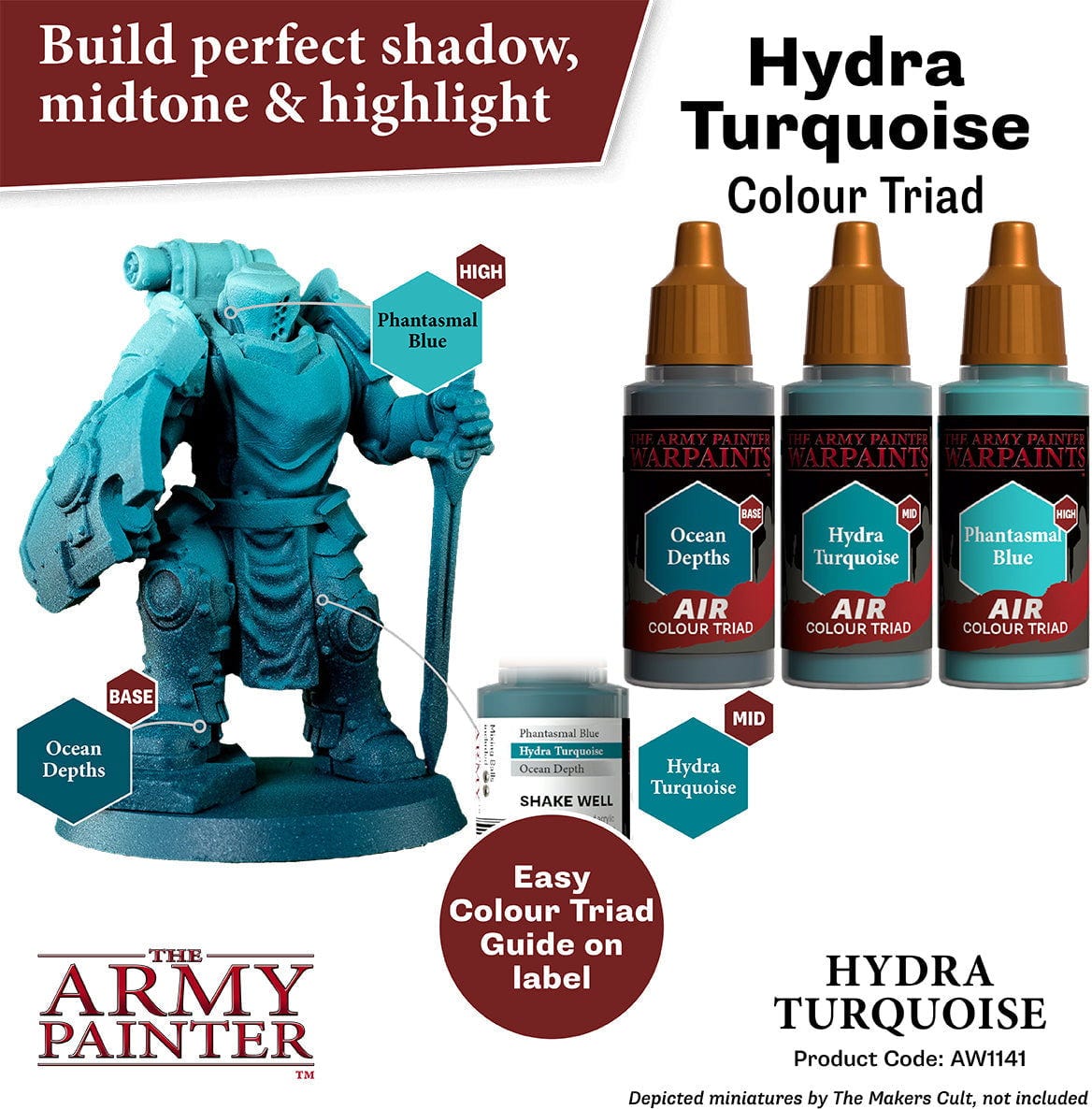 The Army Painter  Warpaints Air, Hydra Turquoise    Airbrush-Farben für Miniatur- & Tabletop-Malerei