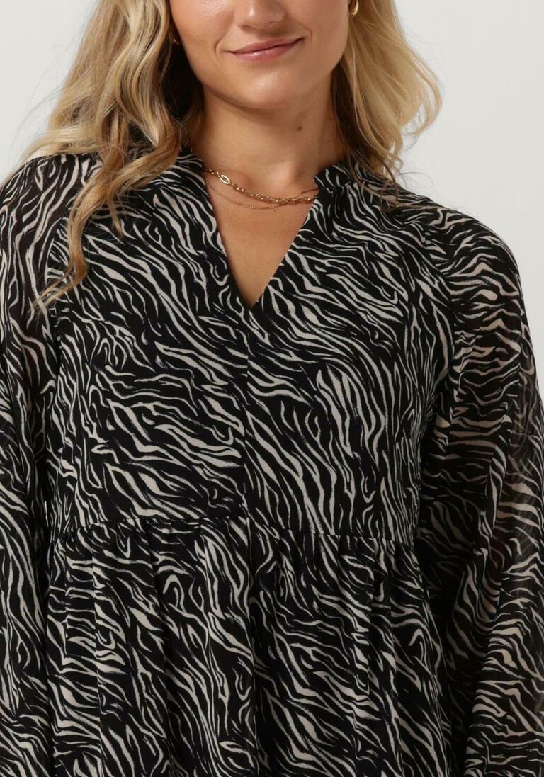 OBJECT zwarte object mini jurk objmila gia l/s dress