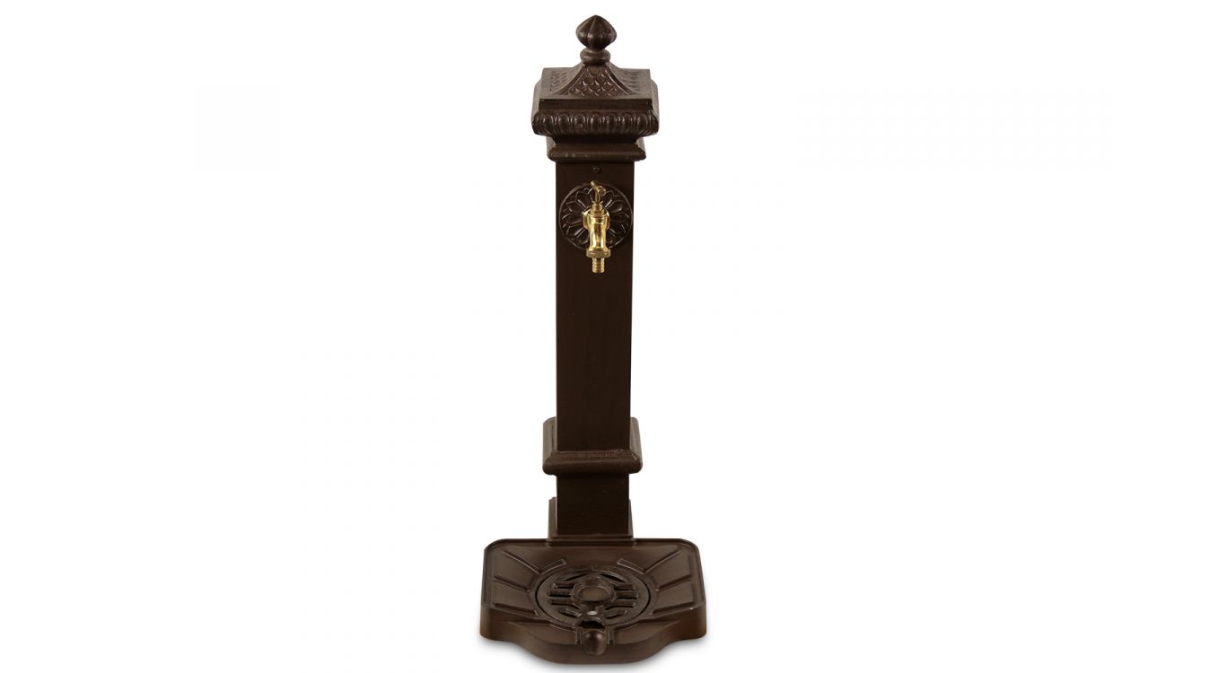 Fontaine de jardin aluminium-métal marron 29x33x76cm
