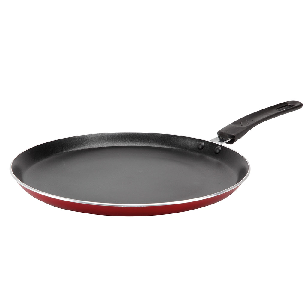 Crépière anti-adhésive CERISE tous feux rouge D 28cm