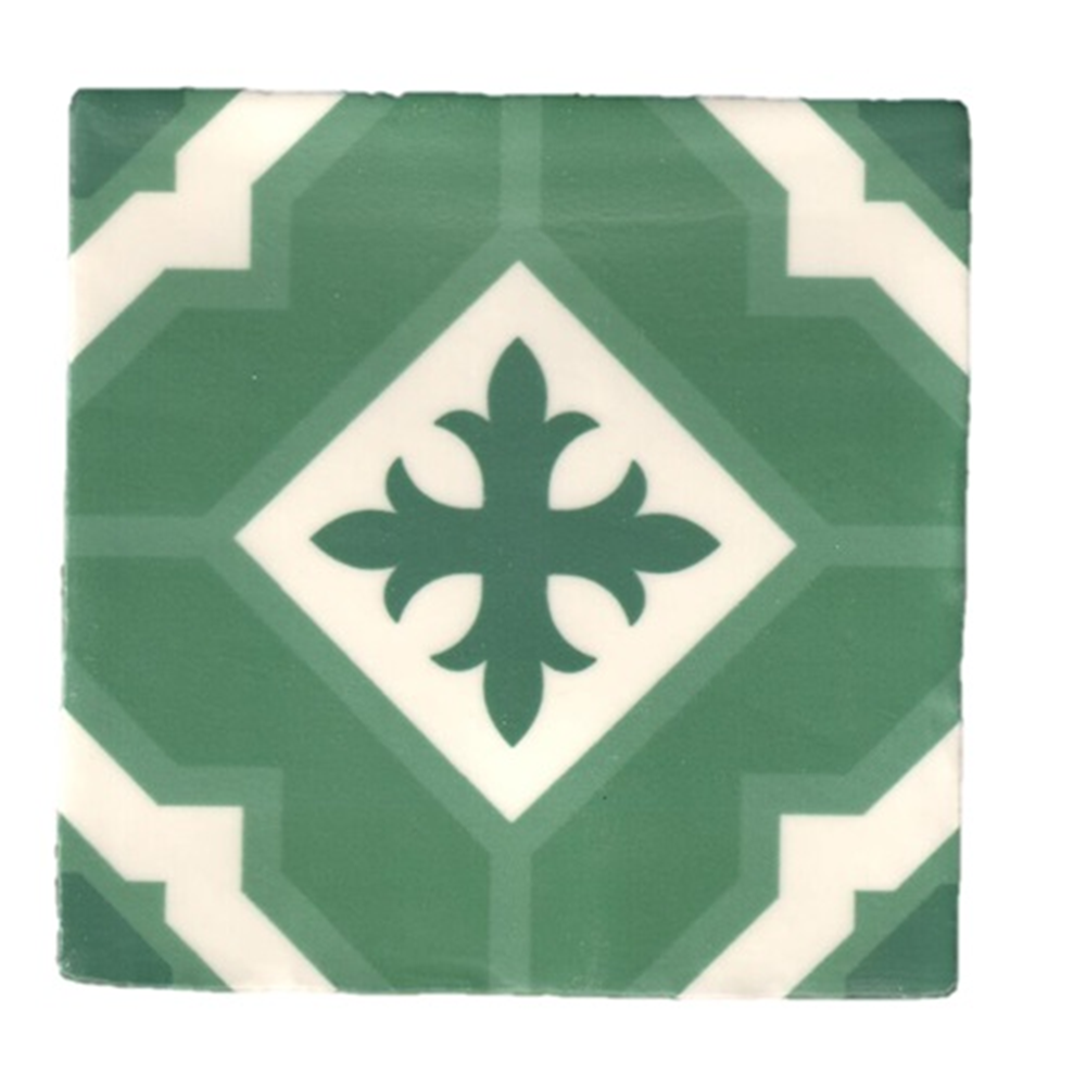 Terre d'Azur Madelaine Decor 27 wandtegel 13x13cm groen - 30 stuks per doos