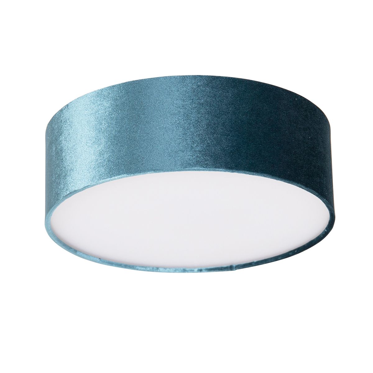 Moderne plafondlamp blauw 30 cm met gouden binnenkant - Drum