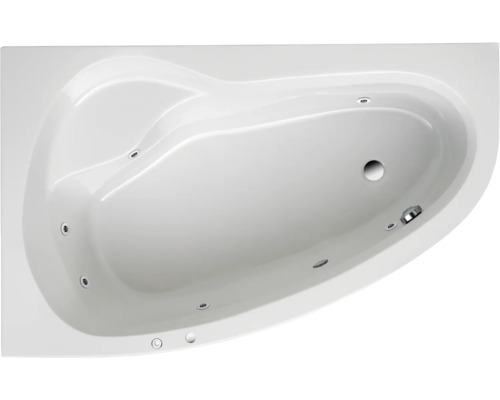 Inbouw whirlpool ruimtebesparend bad OTTOFOND Poel 110 x 175 cm wit glanzend 56350