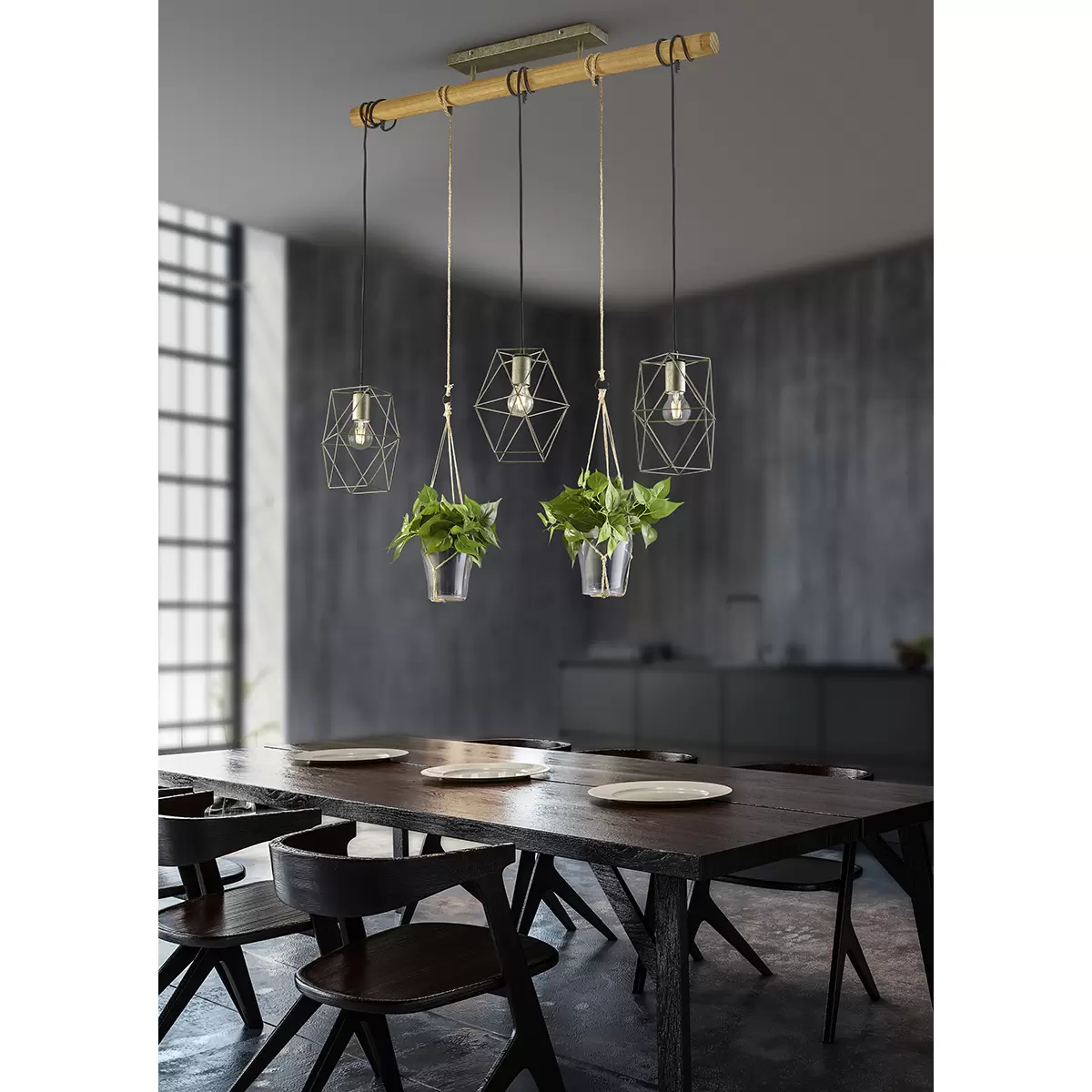Pendelleuchte Plant natur,silber