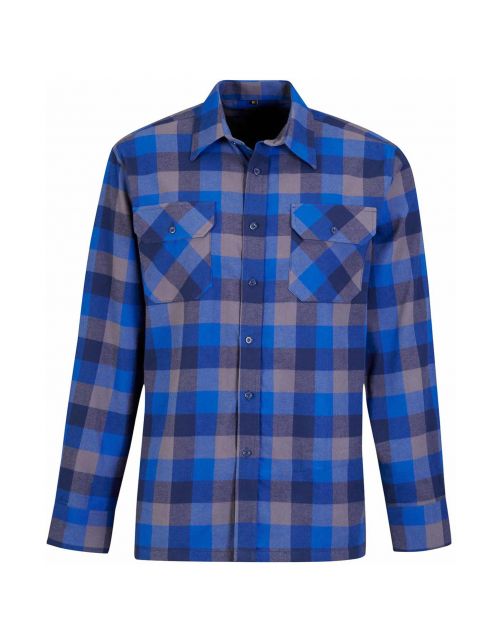 Storvik Blouse Flanel Dawson Blauw&Grijs - Werkkleding