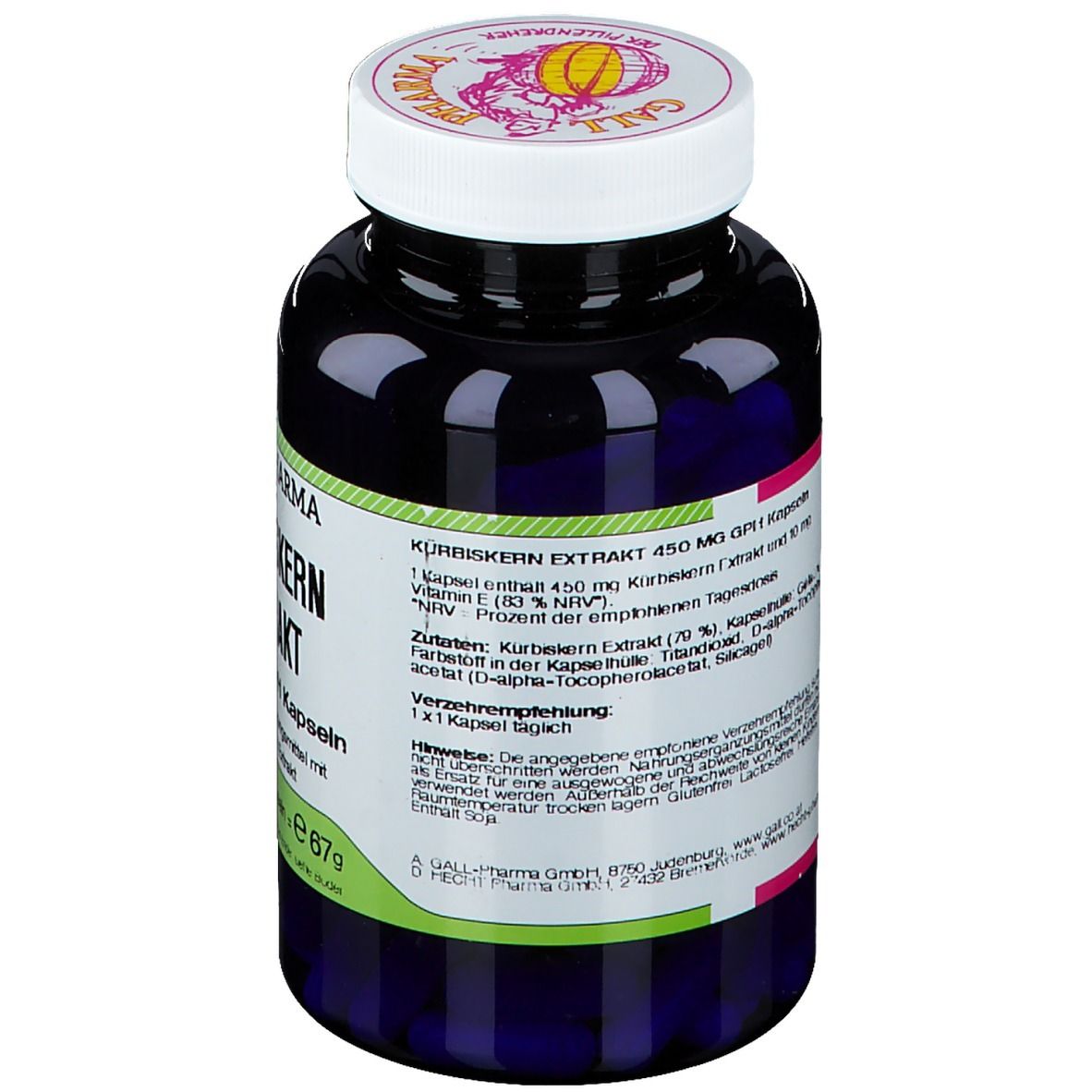 GALL PHARMA Kürbiskern Extrakt 450 mg GPH