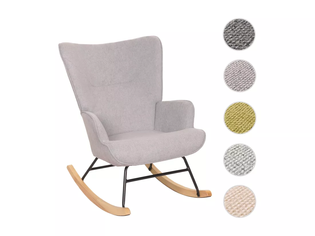 Chaise à bascule MCW-N14, gris clair