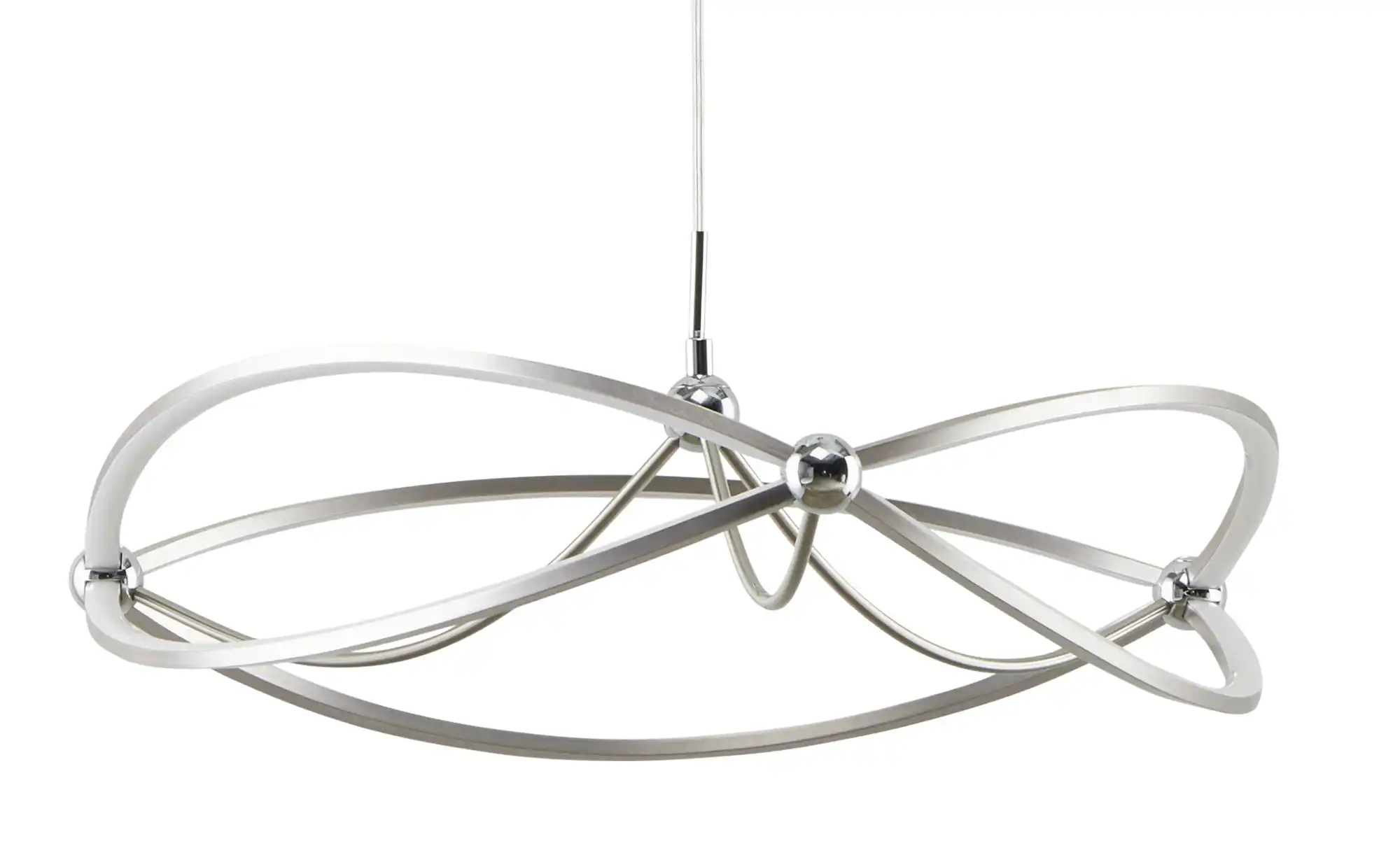 Trio LED-Pendelleuchte Nickel-matt geschwungen