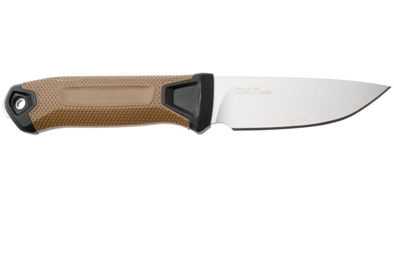 Gerber Strongarm Camp CPM MagnaCut 1075371 Coyote Brown, vaststaand mes