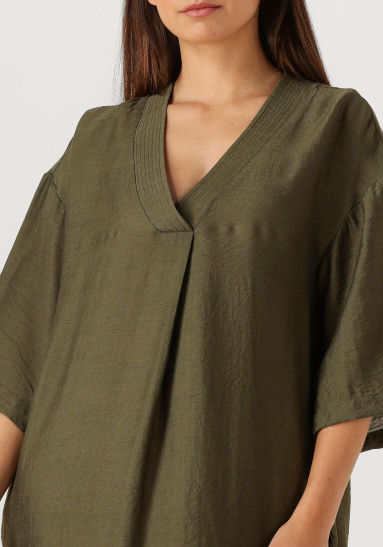 olijf co'couture midi jurk caryncc pleat tunic dress