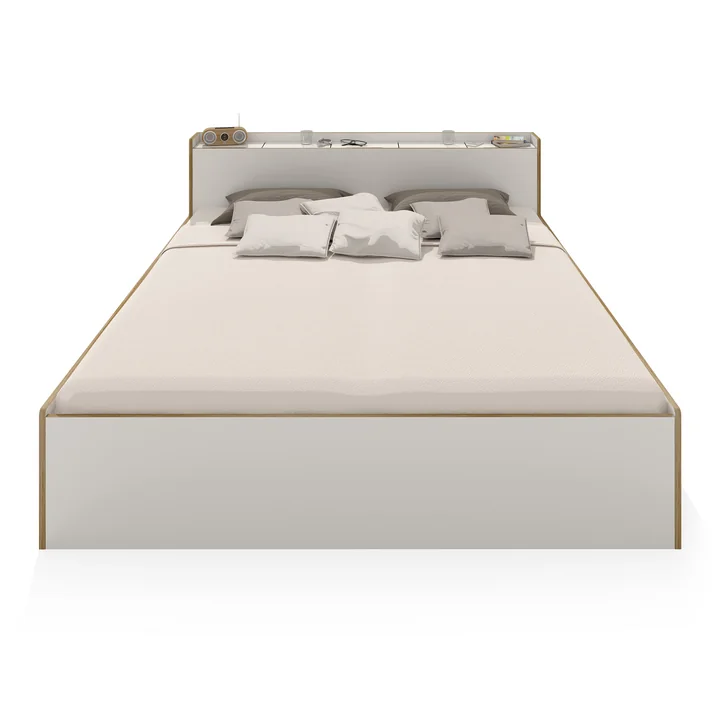 Müller Small Living - Nook Doppelbett, 140 x 200, CPL weiss