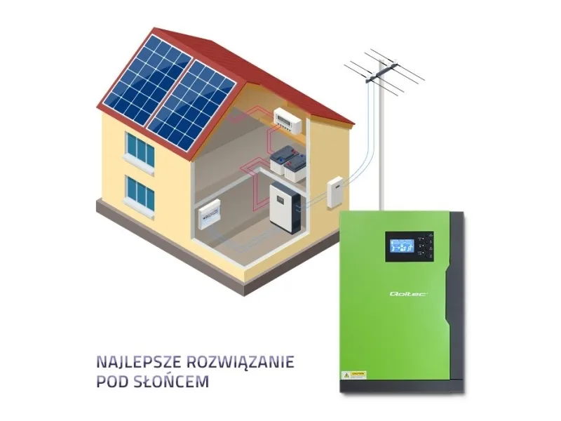 [OUTLET] - Qoltec 53886 Hybrid Solar Inverter Off-Grid 3,5kW | 100A | 24V | MPPT | Sinus