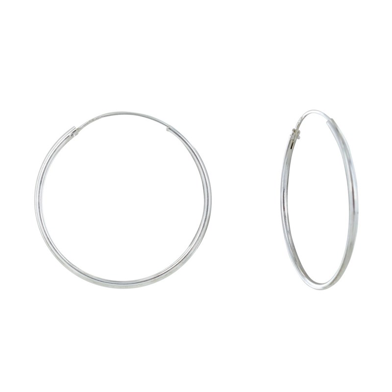 Boucles d'Oreilles Argent Très Fines Créoles 3cm