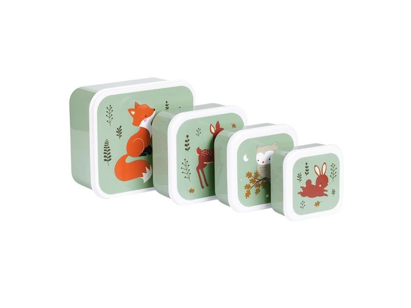 A Little Lovely Company Lunchbox & Snack Box Set Forest Fri Lunch- und Snackbox Set mit praktischem Spender