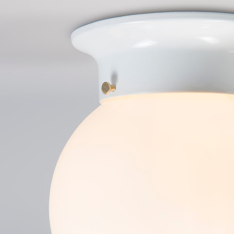 QAZQA Retro plafondlamp wit opaal glas - Scoop