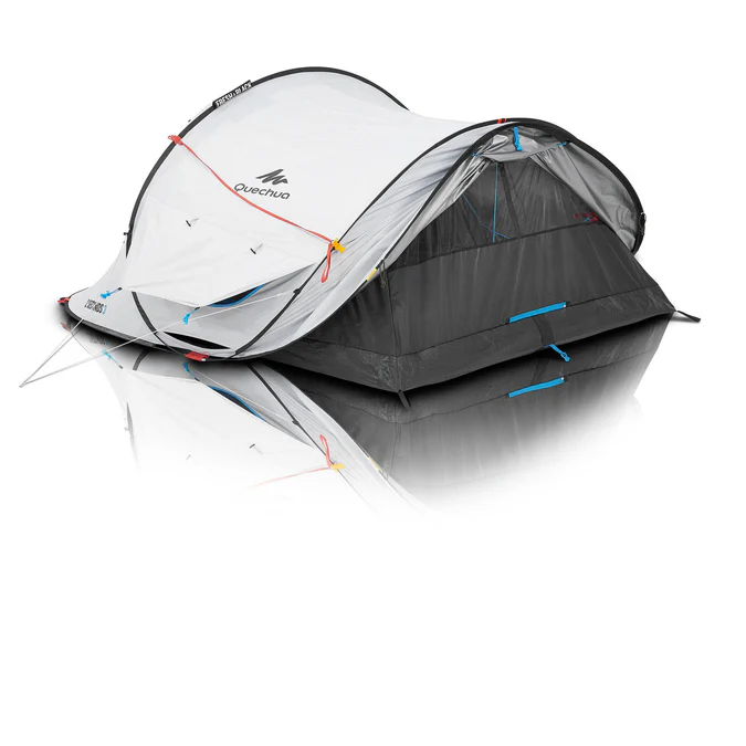 Decathlon Quechua - Barraca de Camping Quechua 2 Second Fresh & Black Impermeável e Pop-Up para 3 Pessoas