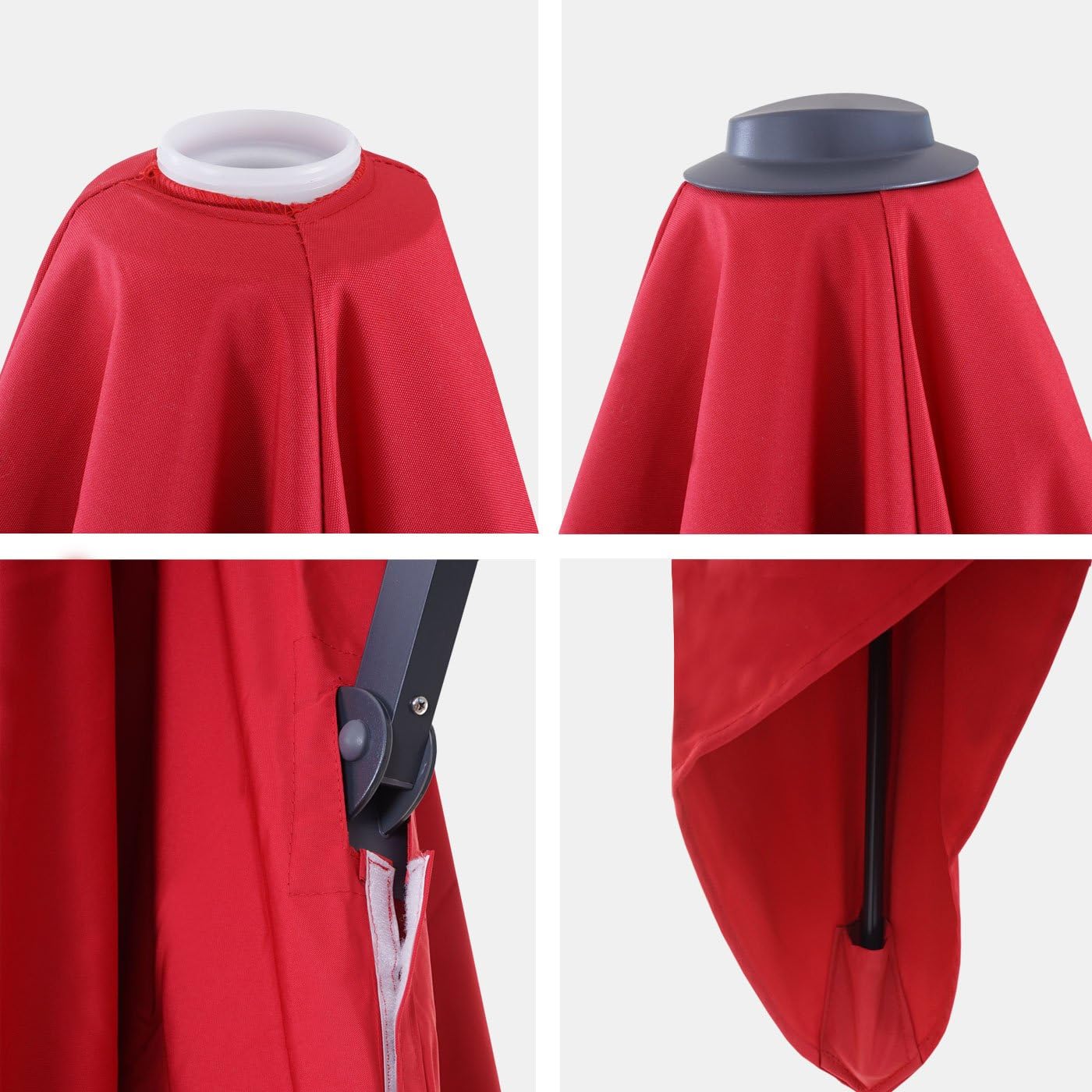 Mendler Gastronomie-Ampelschirm HWC-A96, Sonnenschirm 3x3m (Ø4,24m) Polyester Alu/Stahl 23kg drehbar