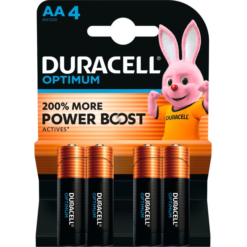 Duracell Optimum - Pack de 4 piles Alcalines AA/LR06 - 1,5V