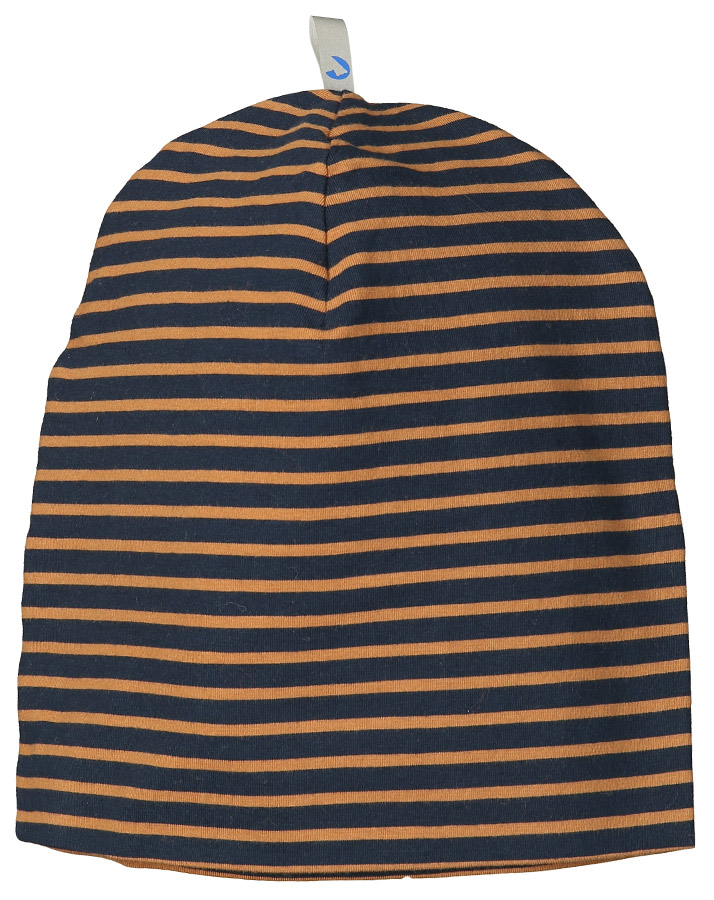 Jersey-Beanie HITTI gestreift in navy/cinnamon