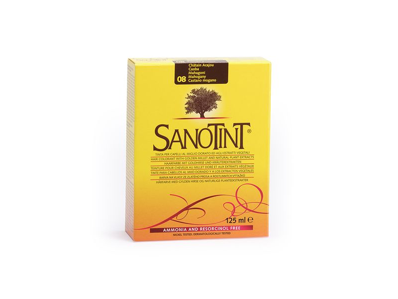 SANOTINT Haarcoloration Mahagoni 125 ml Naturnahe Haarfarbe mit Extrakten von Goldhirse, Oliven, Birke und Traubenblättern