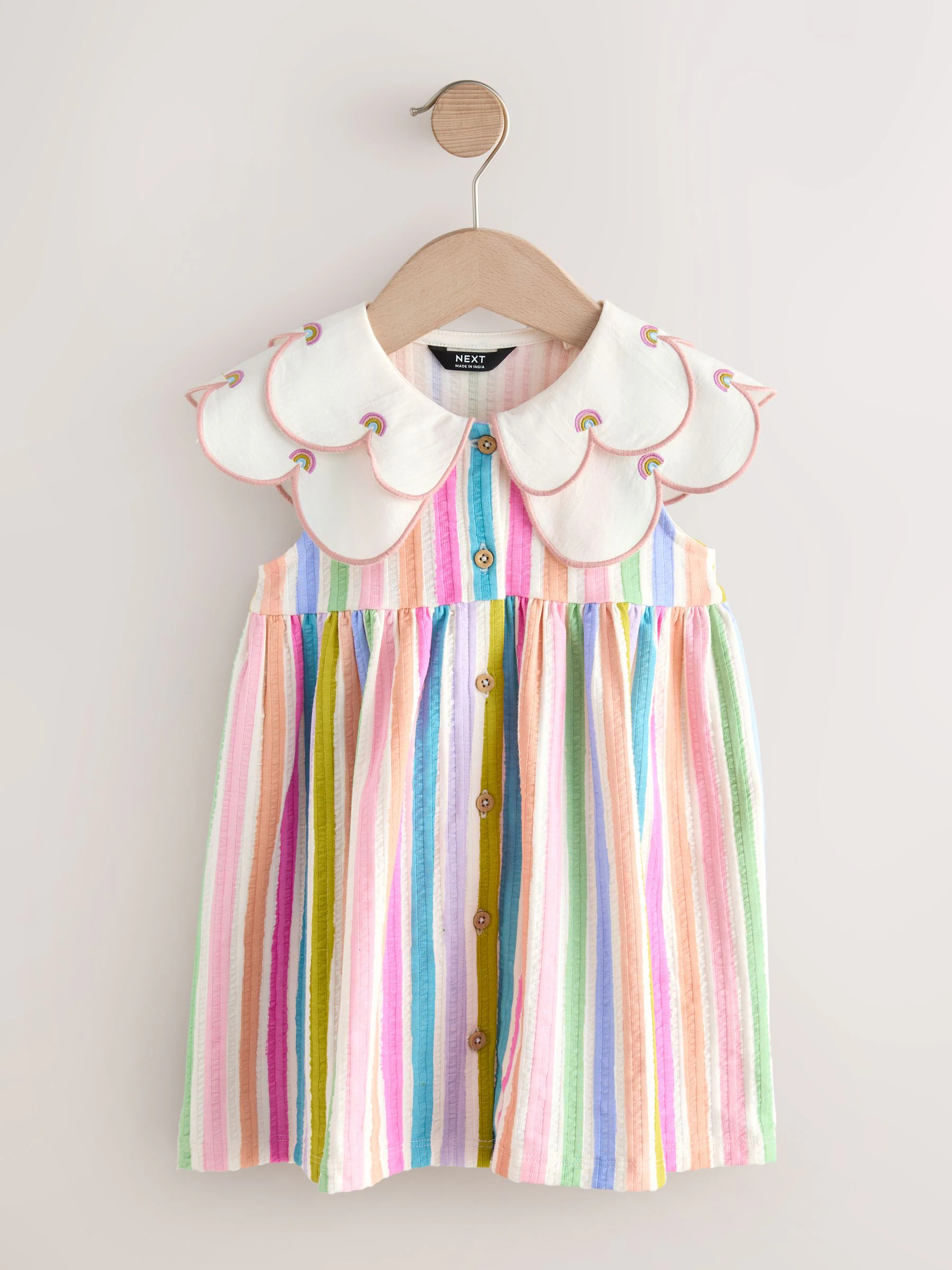 Regenboog - Zomerjurk met kraag (3mnd -7jr)