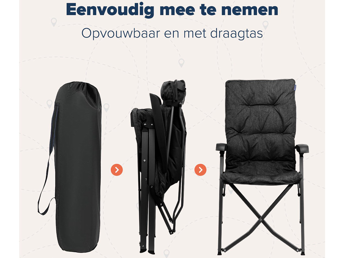 TRVLMORE set van 2 vouwstoelen met draagtas - Black