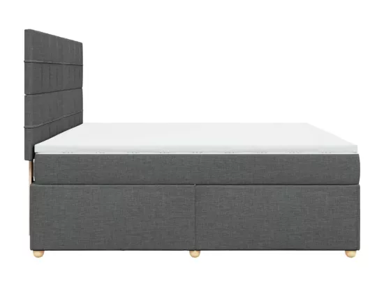 Sommier à lattes de lit avec matelas Gris foncé 180x200cm Tissu