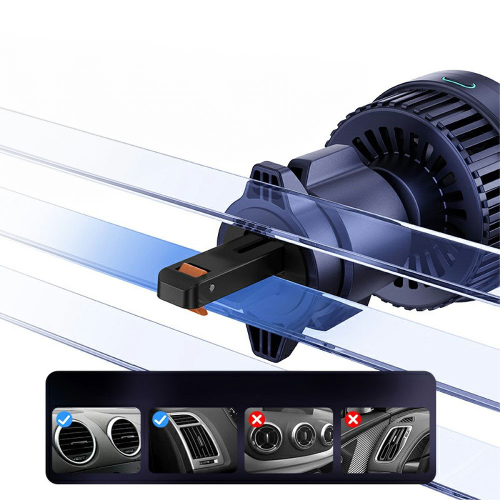 (15W) Magnetische MagPro Qi2 Wireless Charger Auto KFZ Smartphone Halterung für Lüftungsgitter Air Frame - Schwarz