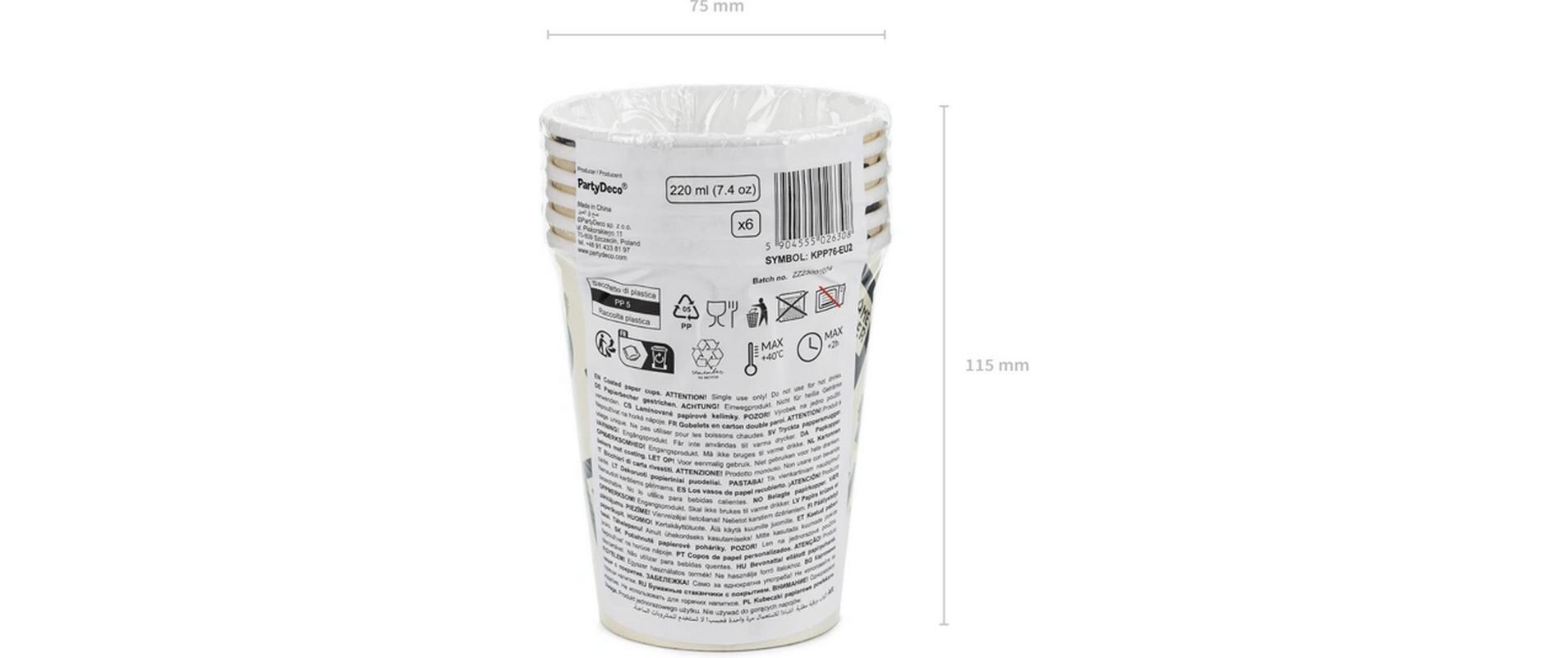 Einwegbecher Game 220 ml, 6 StückPappbecher für Partys