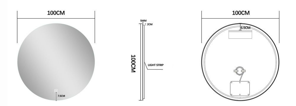 Fontana Proma badkamermeubel 100cm met zwarte waskom en LED spiegel mat wit