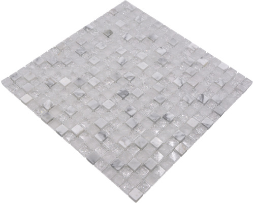 Glasmozaïek met natuursteen XIC 1011 wit 30,5x30,5 cm