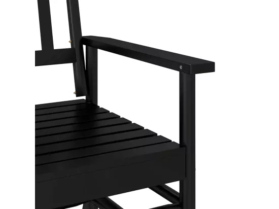 Banc balancelle noir 118x70x104,5 cm bois massif de peuplier