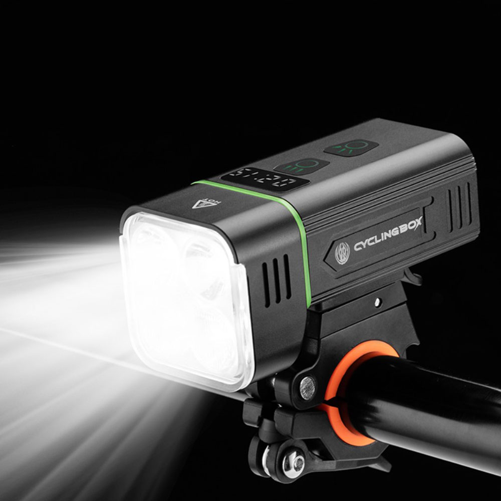 2in1 Fahrrad LED Lampe Velo Licht / 5000mAh USB Powerbank IPX5 inkl. Lenker Halterung - Schwarz