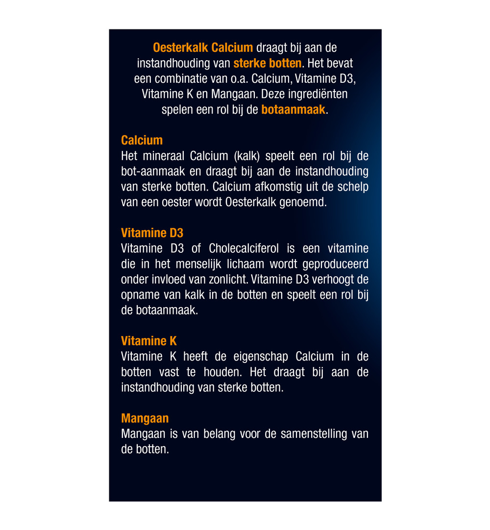 Lucovitaal Oesterkalk Calcium Vitamine D3 & K (100 tabletten)
