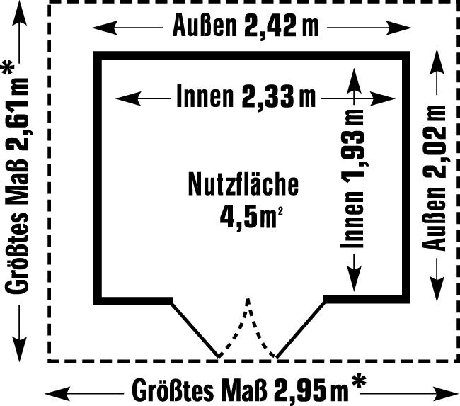 Grosfillex Gartenhaus Kunststoff dunkelgrau DECO H4,9
