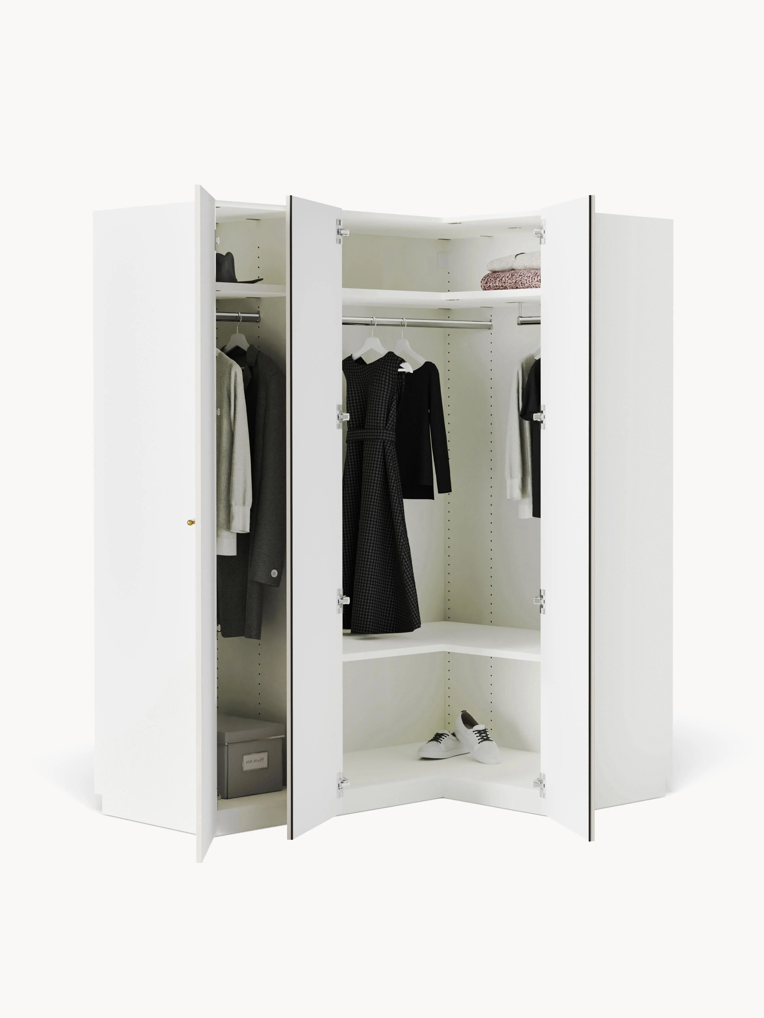 Modulaire hoekkast Charlotte, 165 cm breed, diverse varianten