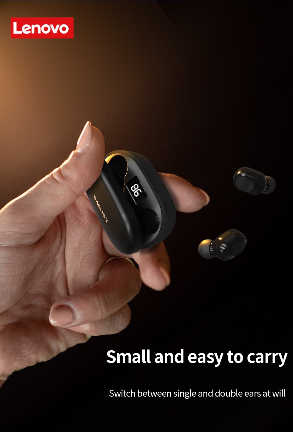 Lenovo XT91 Bluetooth-Kopfhörer Weiß