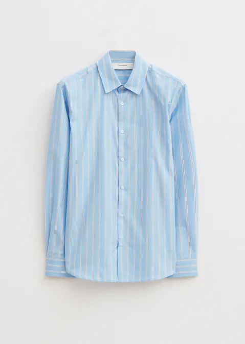 Gestreept overhemd poplin blauw (BLW)