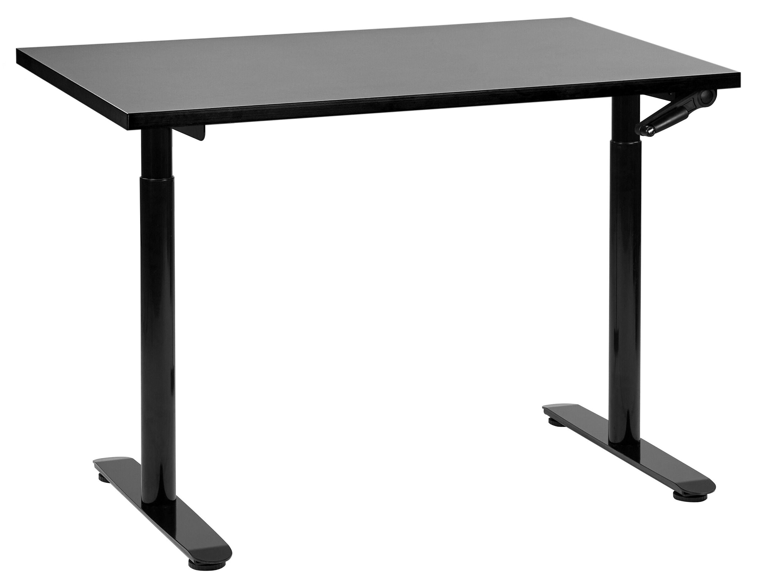 Beliani-DESTINAS- Verstelbaar bureau-Zwart-120 x 72 cm-Spaanplaat