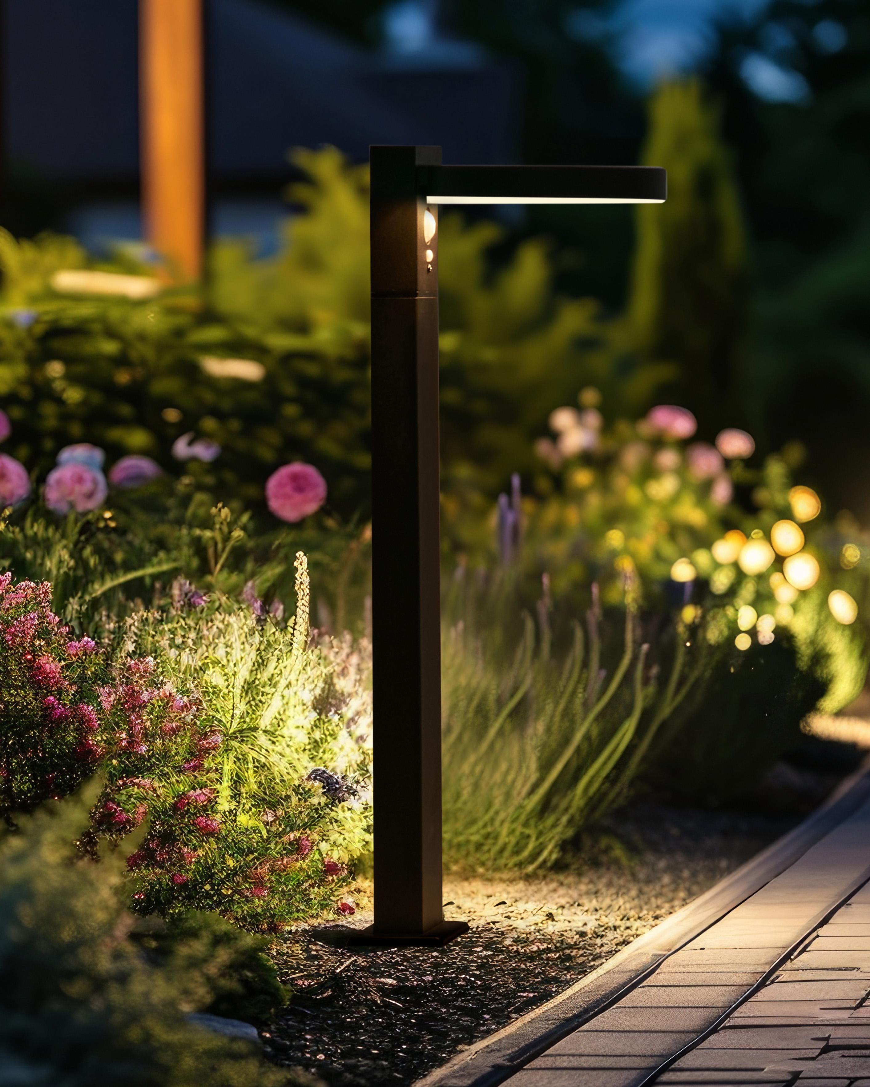 LED paallamp op zonnenergie voor buiten PARKERS met bewegingssensor Zwart