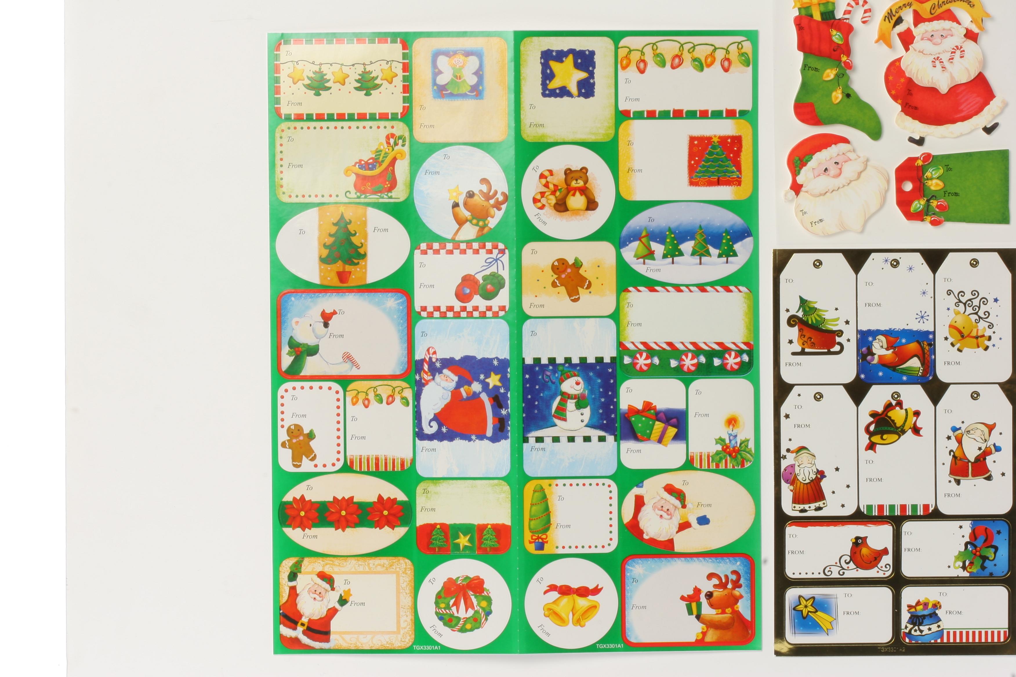 ETIQUETTES PAQUET CADEAU X42 PIECES