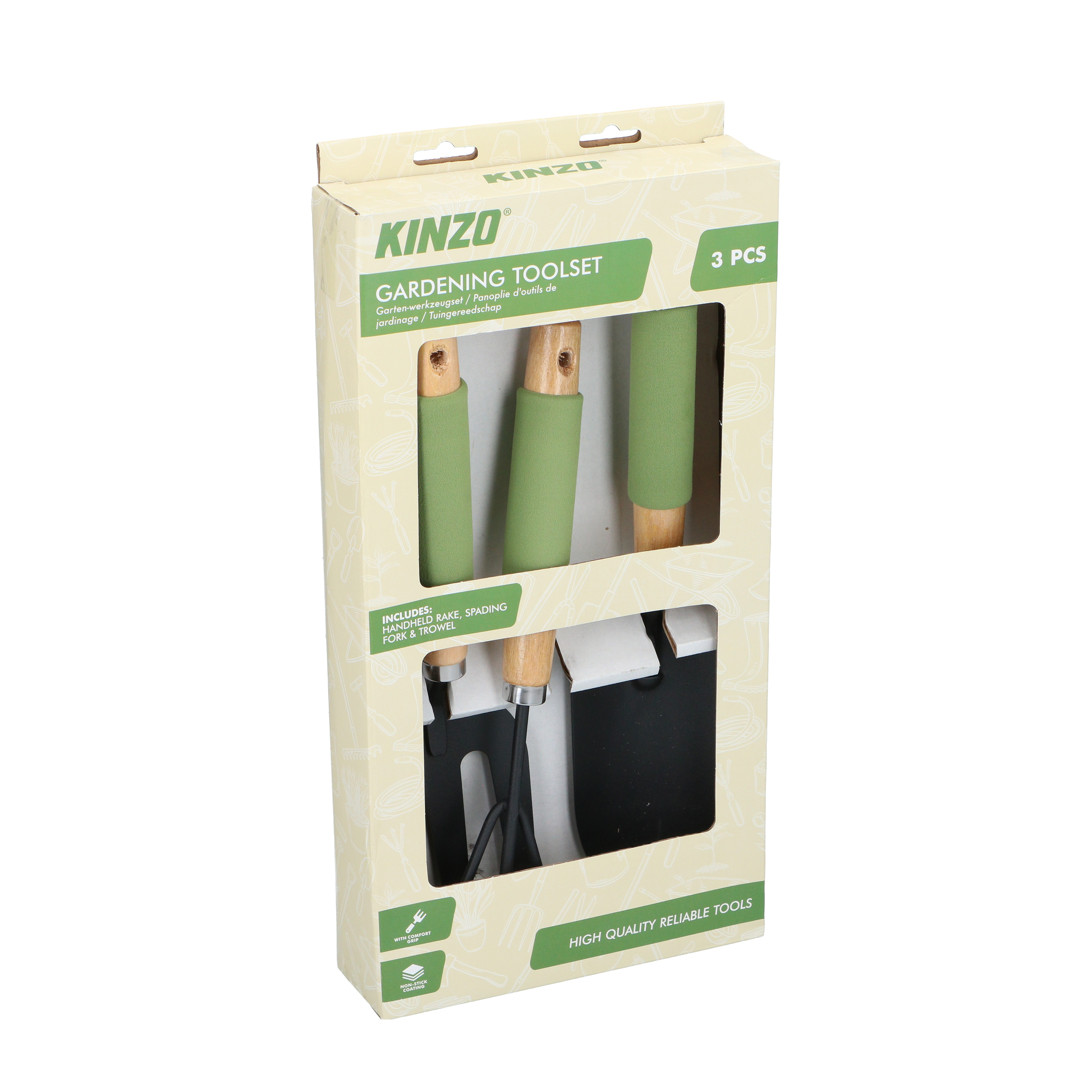 Gartenwerkzeug Set 3-teilig schwarz